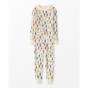 Hannah Anderson Holiday Long John Pajama Top and Bottom Set Bright Bulbs
